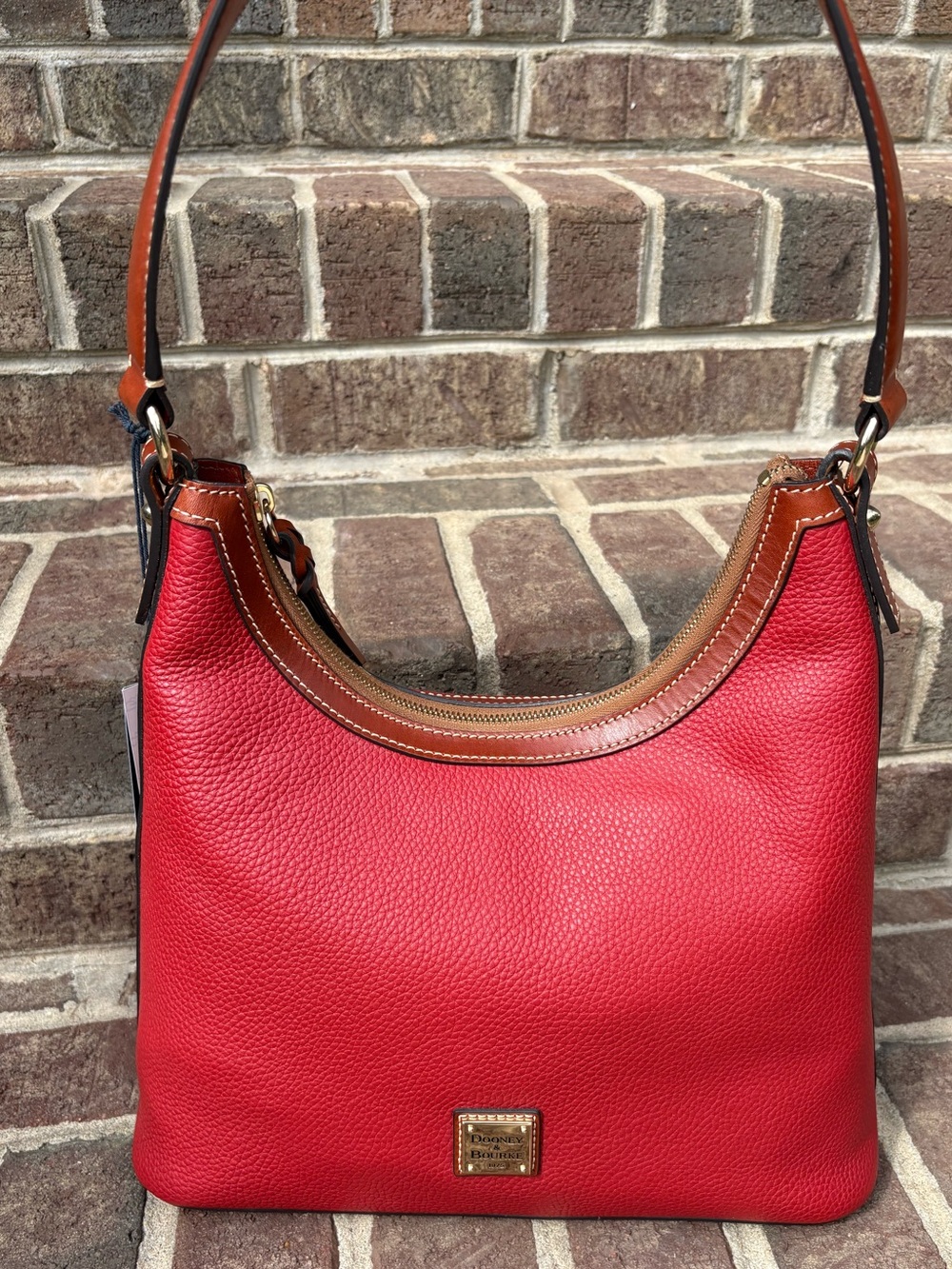 Dooney & Bourke Red Pebbled Leather Shoulder Bag NWT